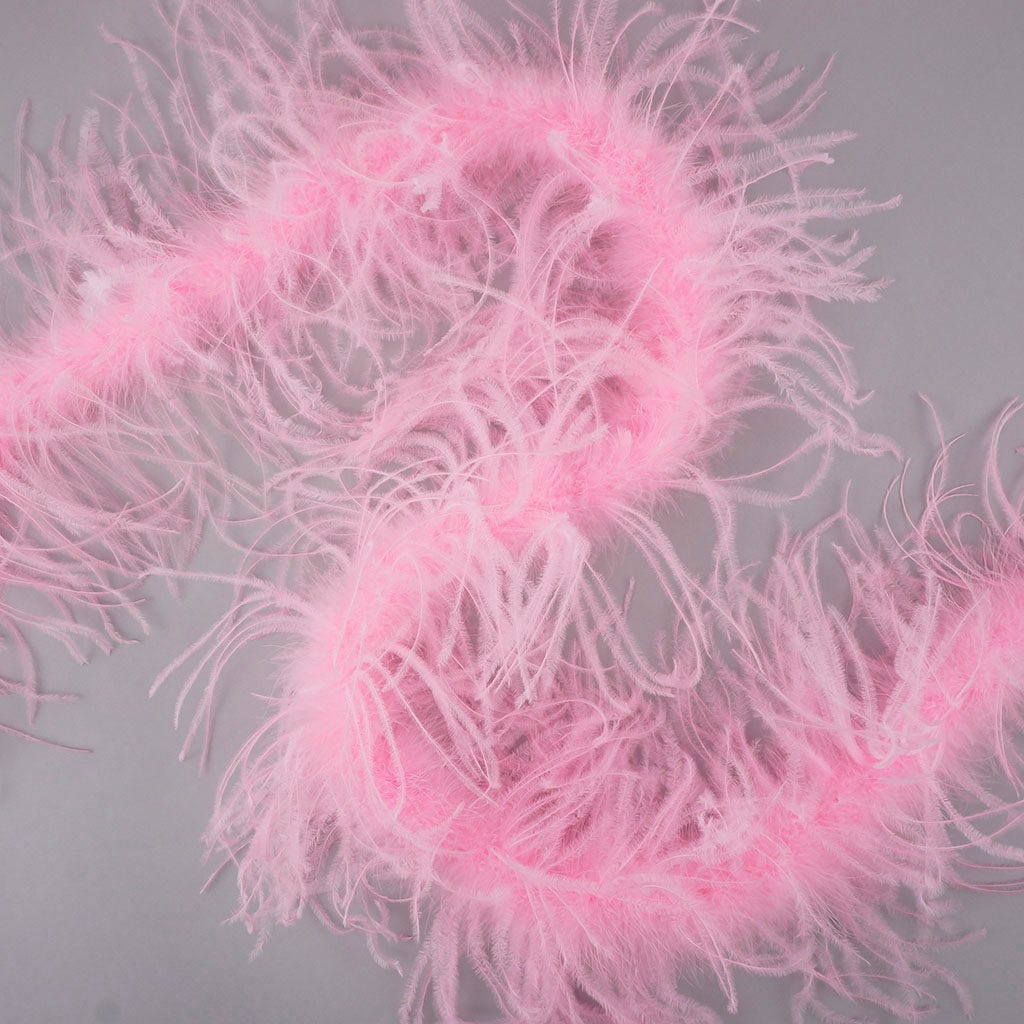 One Ply Ostrich Feather Boa - Candy Pink