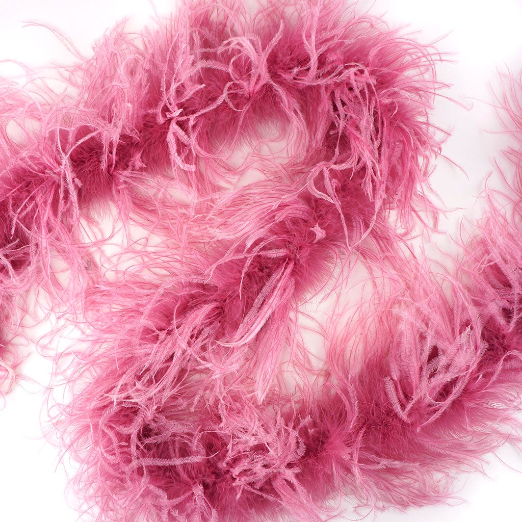 Dusty Rose Gold 2 Ply Ostrich Feather Boa