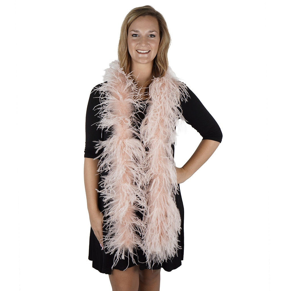 Champagne Light Pink 2 Ply Ostrich Feather Boa