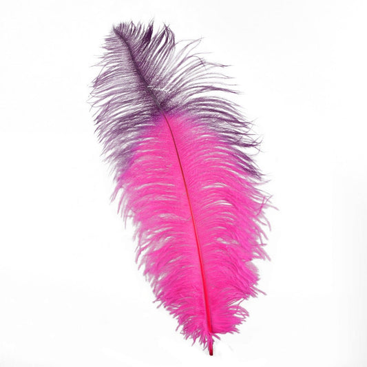 Ostrich Feather Drabs Tipped Selected - Shocking Pink - Purple