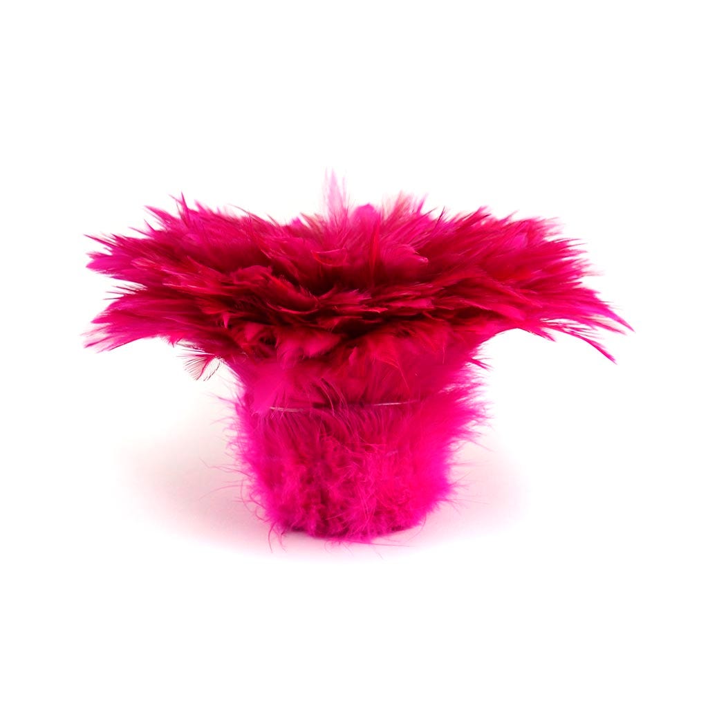 Rooster Hackle-White-Dyed - Shocking Pink
