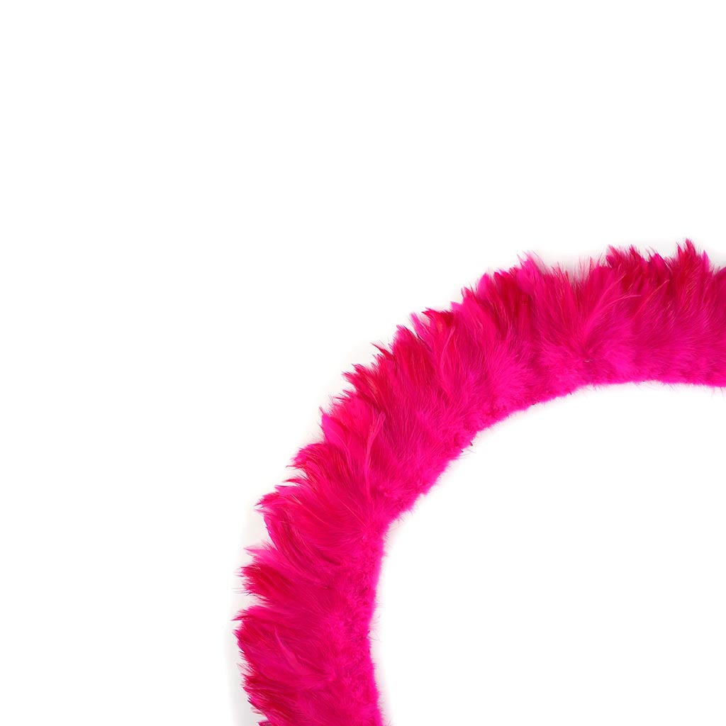 Rooster Hackle-White-Dyed - Shocking Pink