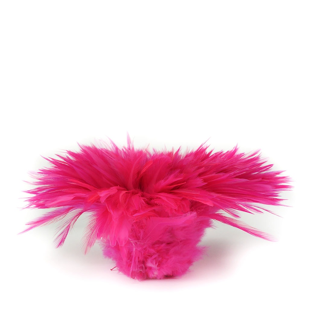 Rooster Saddles-White-Dyed - Shocking Pink