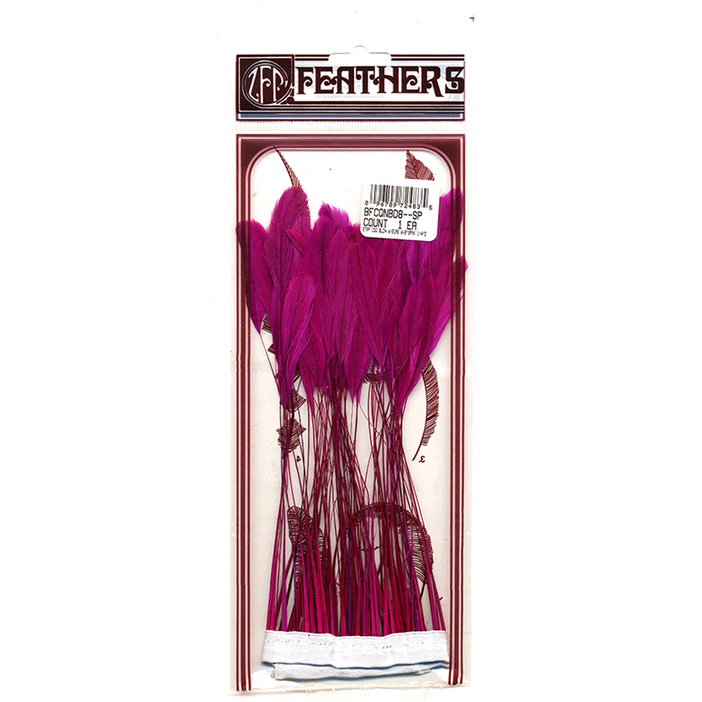 Stripped Bleached Coque Fringe - Shocking Pink