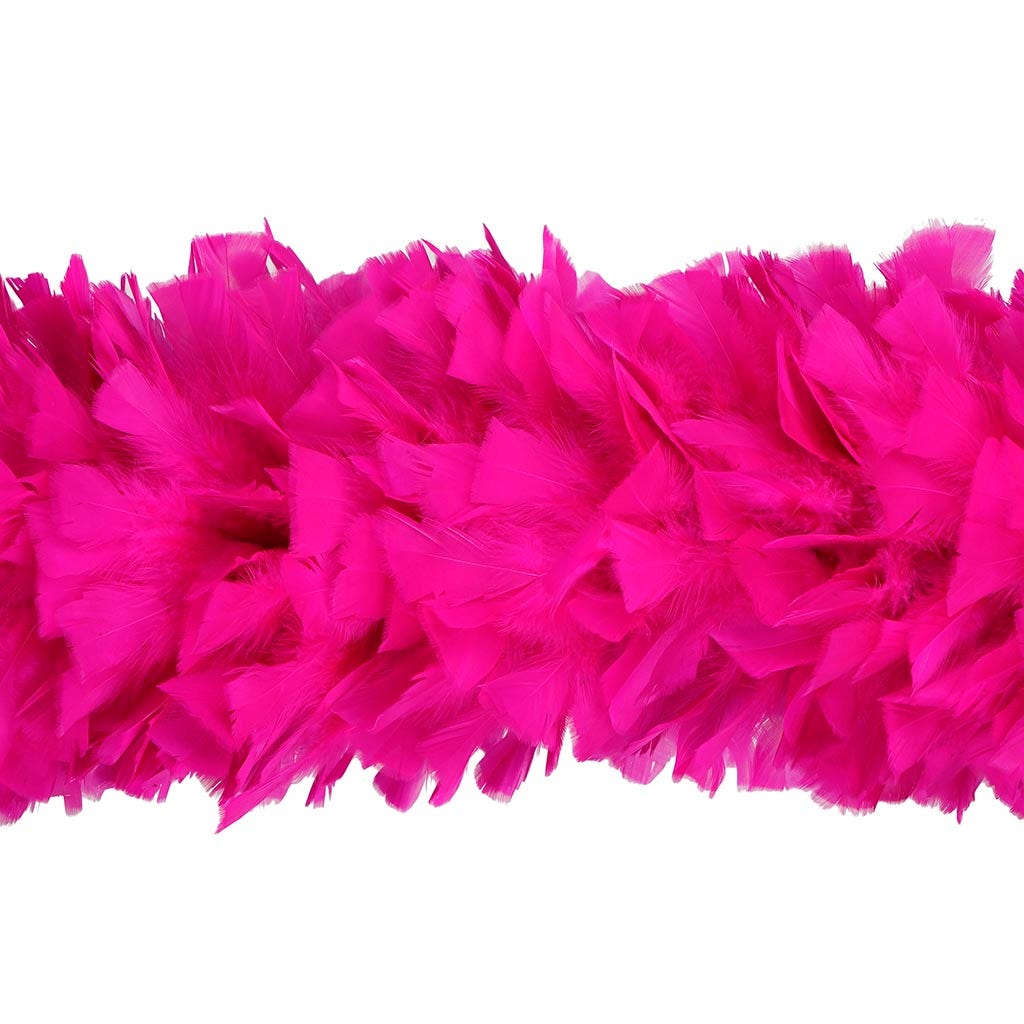 Turkey Feather Boa 10-14" - Shocking Pink