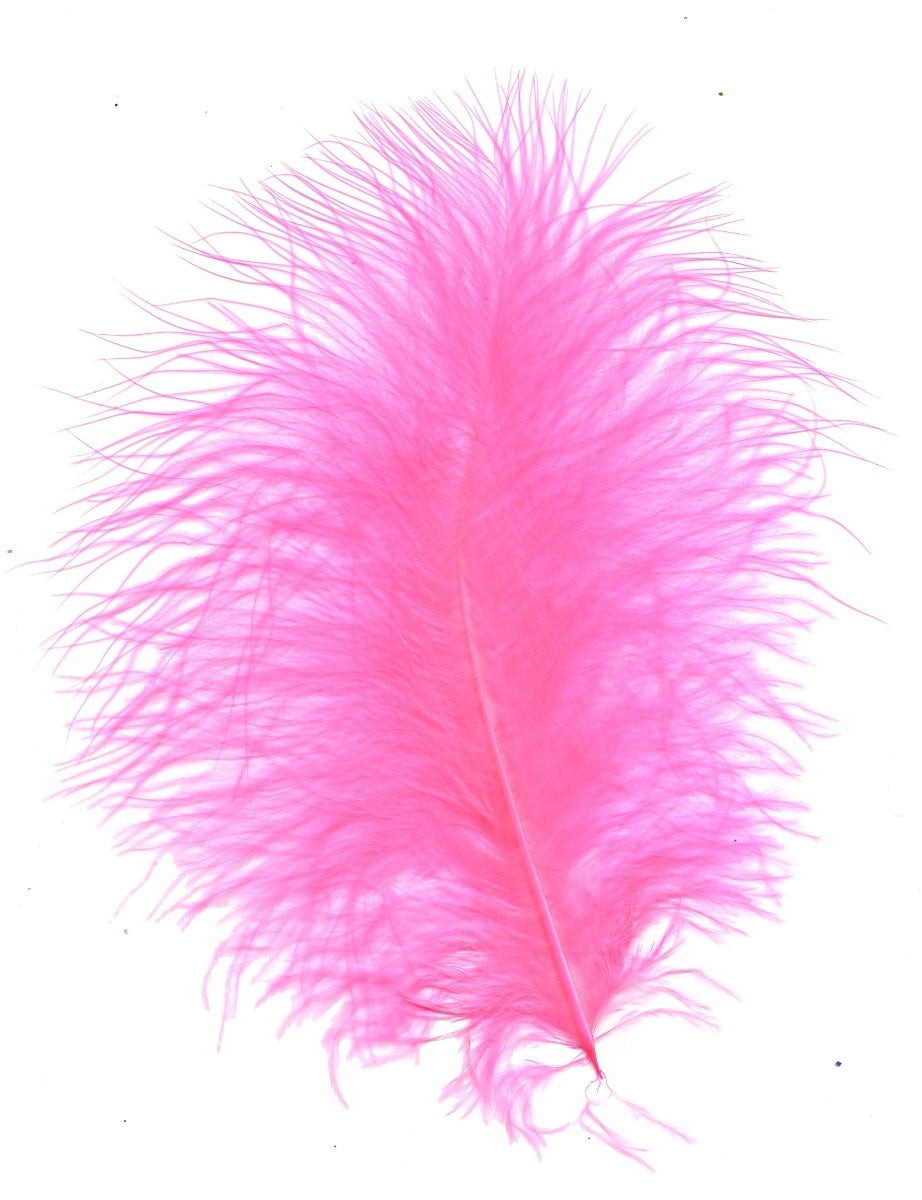 Loose Turkey Marabou Feathers Dyed - 3-8" - 40PC - Pink Orient