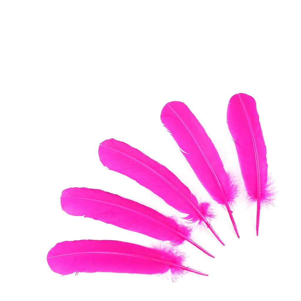 Turkey Quills by Pound - Left Wing - Shocking Pink