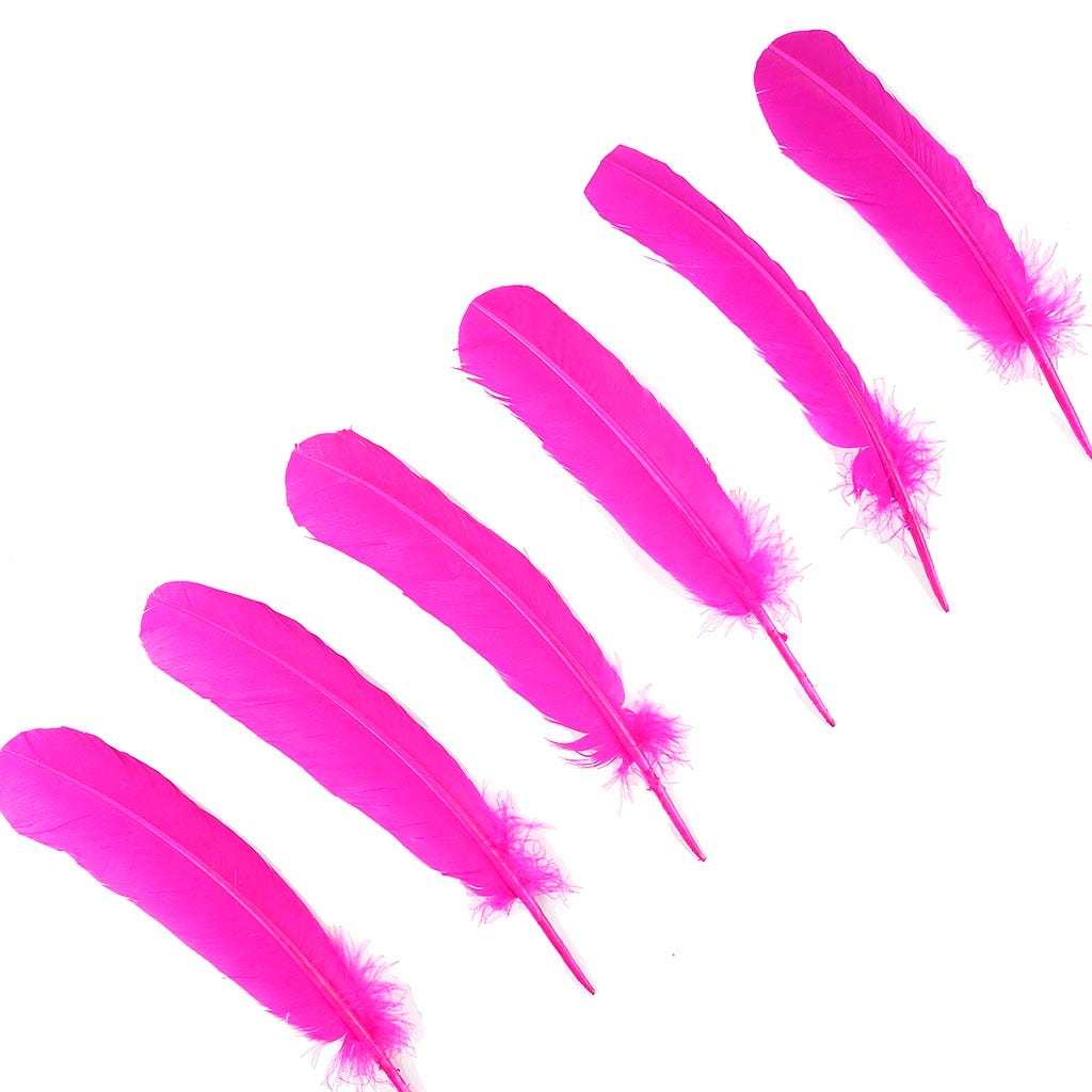 Turkey Quills by Pound - Left Wing - Shocking Pink