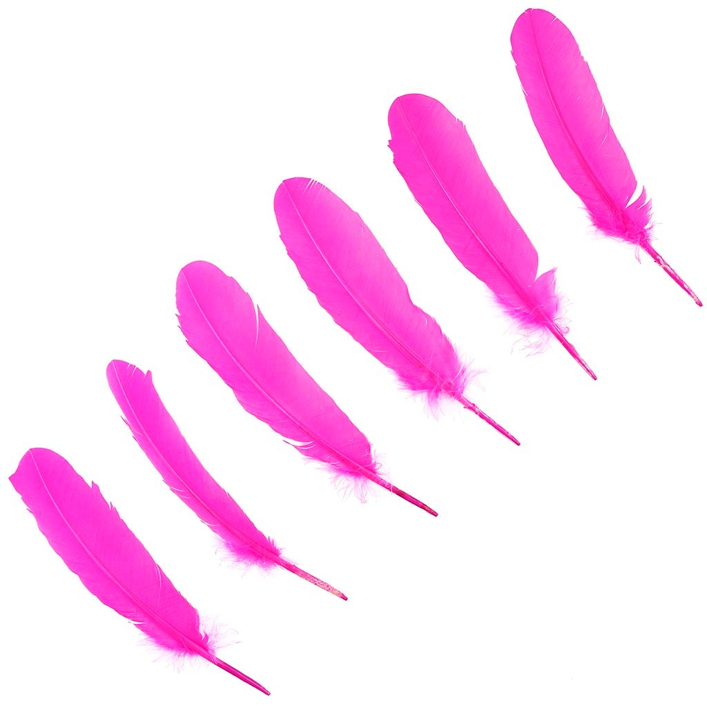 Turkey Quills by Pound - Right Wing - Shocking Pink