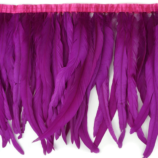 Bleach Dyed Coque Tail Fringe - 12-14" - Very Berry