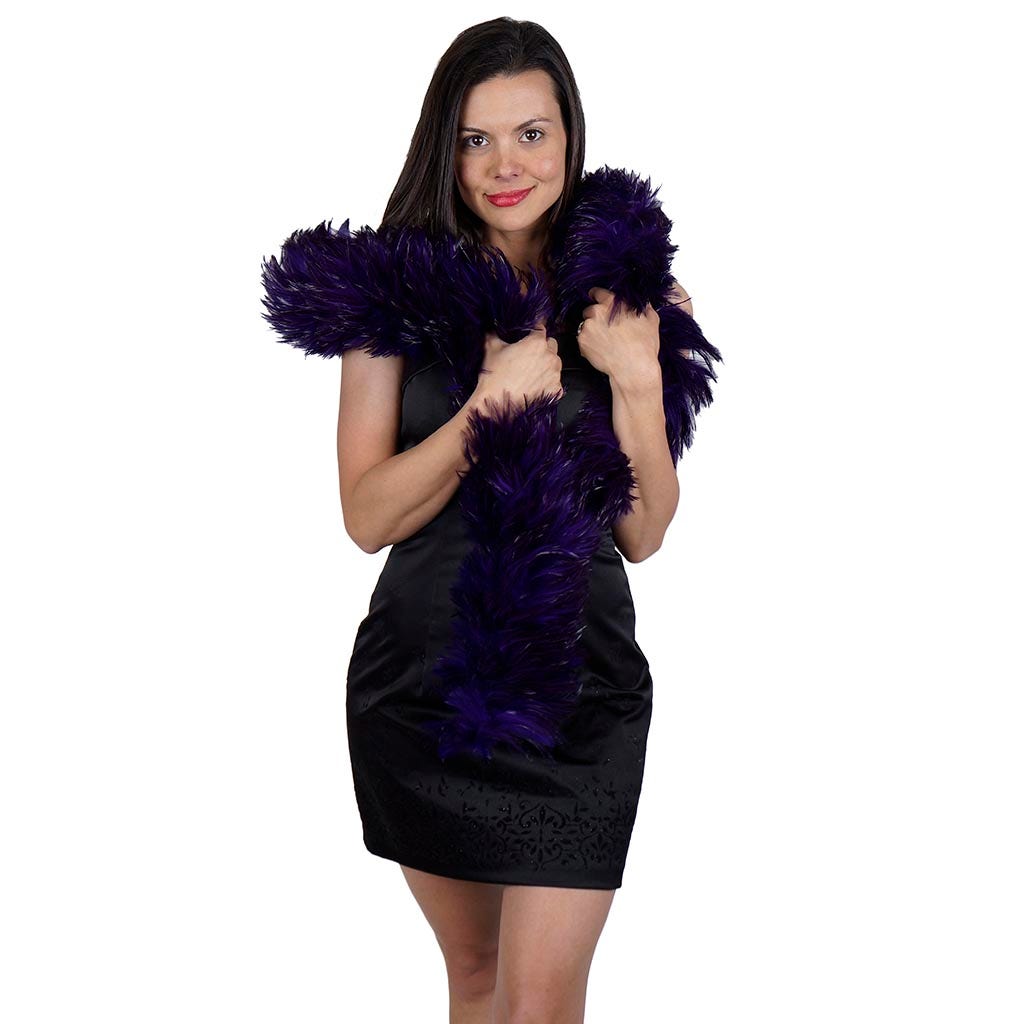 Rooster Hackle Boa Dyed - Regal