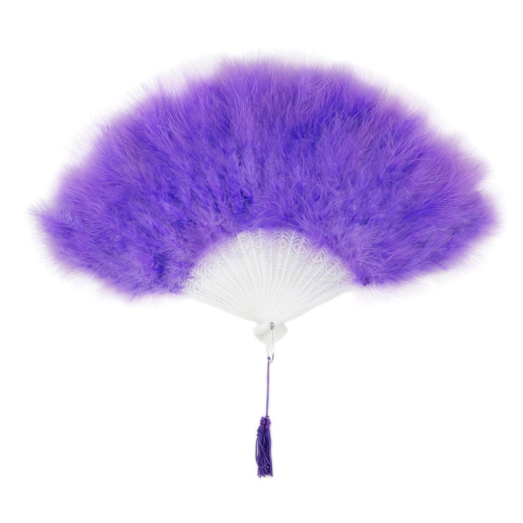 Marabou Feather Fan - Lavender