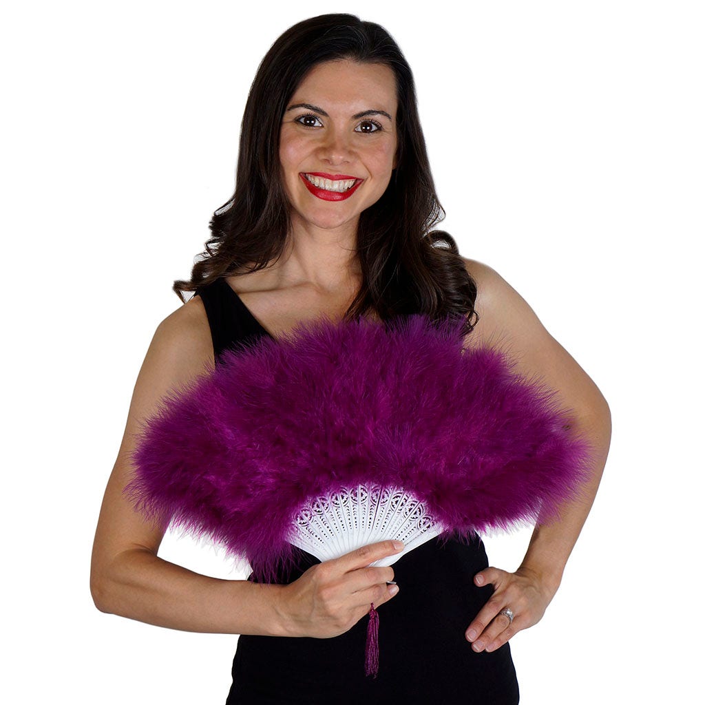 Marabou Feather Fan - Purple