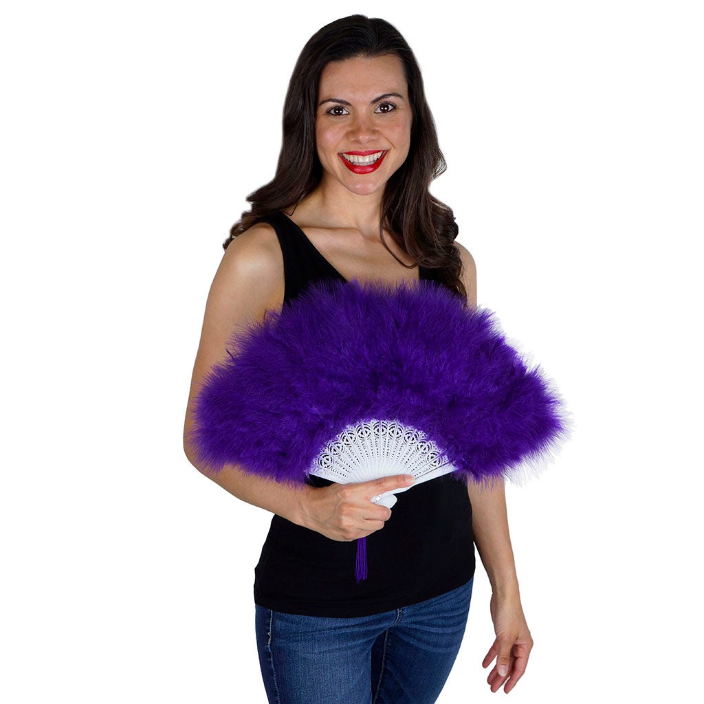 Marabou Feather Fan - Regal