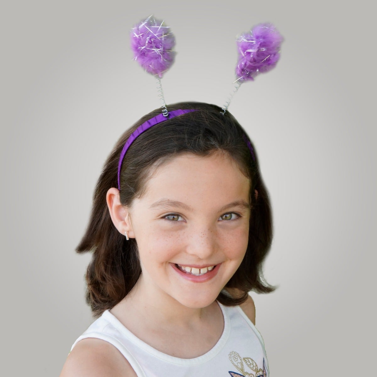 Marabou Antenna Headband w/Lurex Dk Lilac/Silver