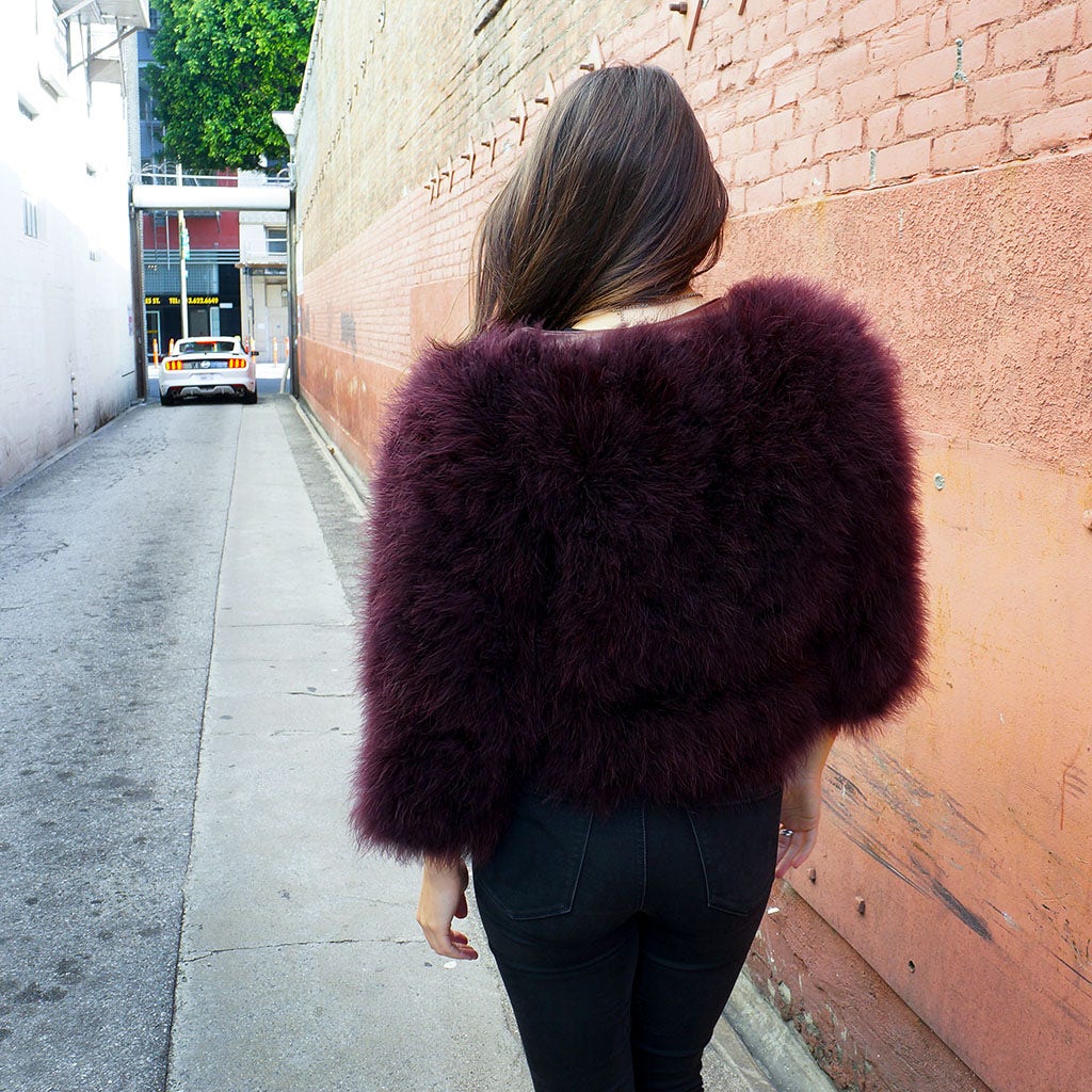 Marabou Jacket w/Cinch Belt Sassafras