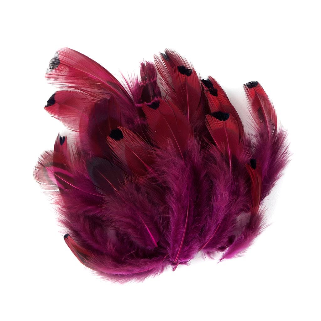 Heart Pheasant Plumage Dyed - Very Berry