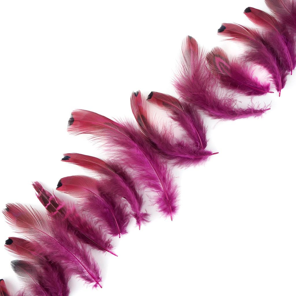 Heart Pheasant Plumage Dyed - Very Berry