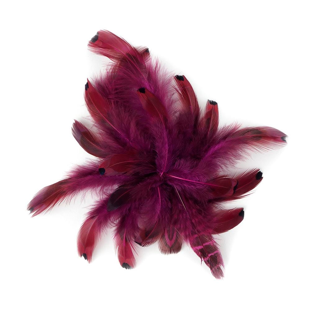 Heart Pheasant Plumage Dyed - Very Berry