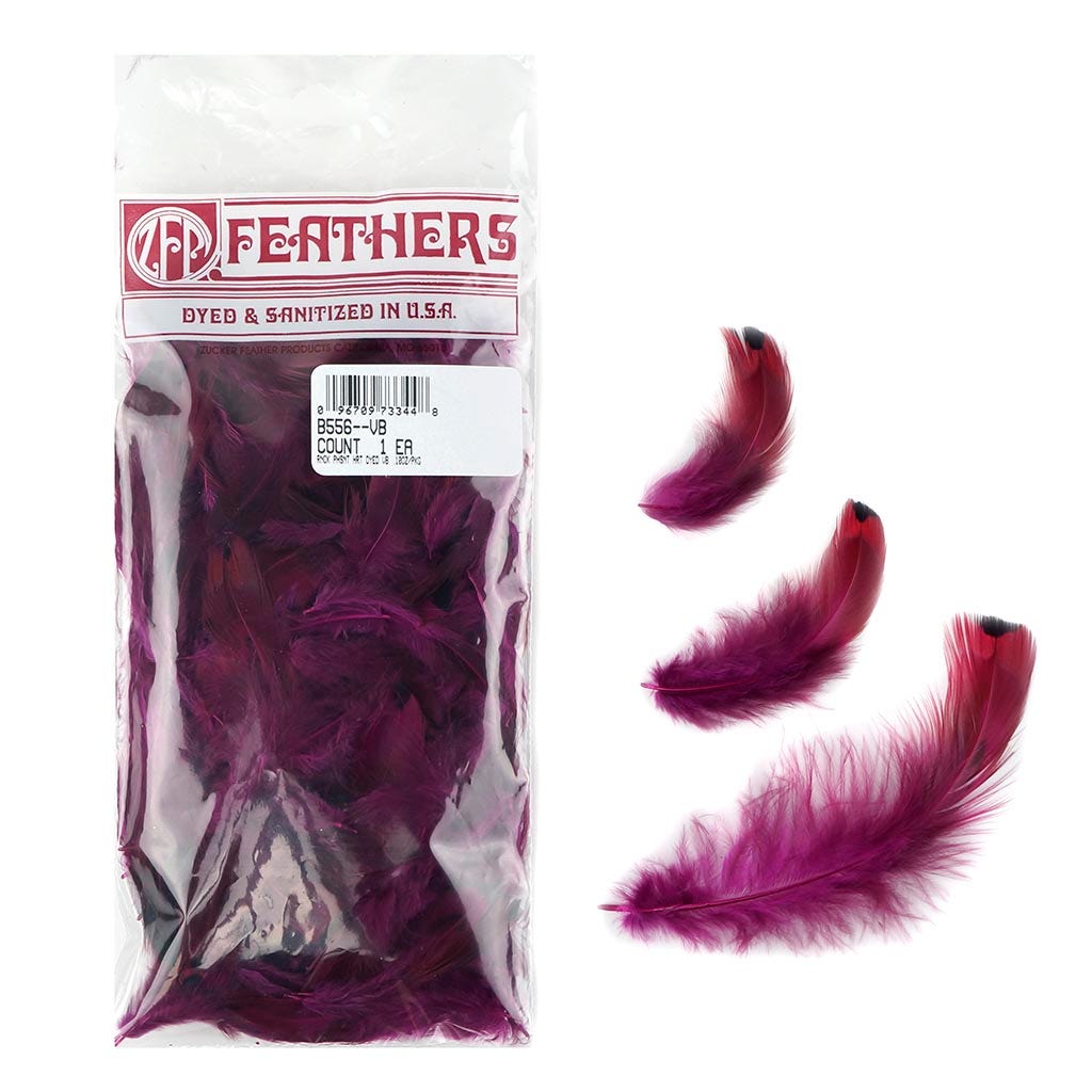 Heart Pheasant Plumage Dyed - Very Berry