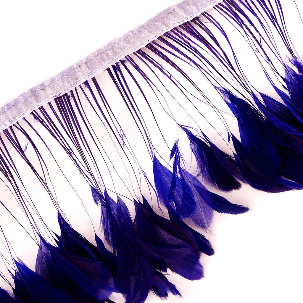 Stripped White-Dyed Coque Fringe - Regal