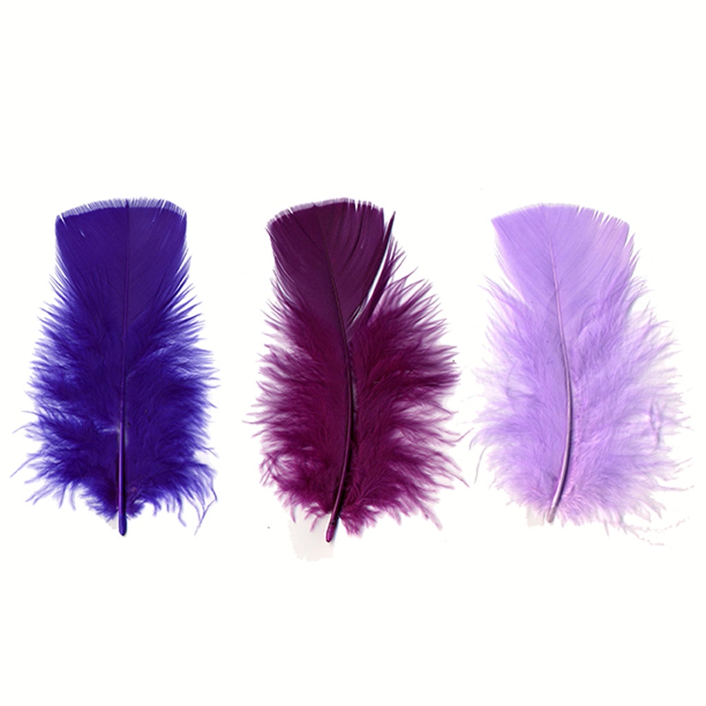 Loose Turkey Plumage Mix Dyed - Purples Mix