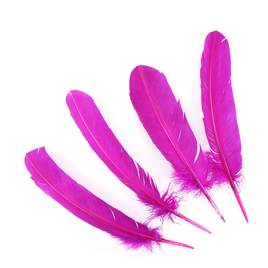 Turkey Quills Dyed Feathers - Very Berry
