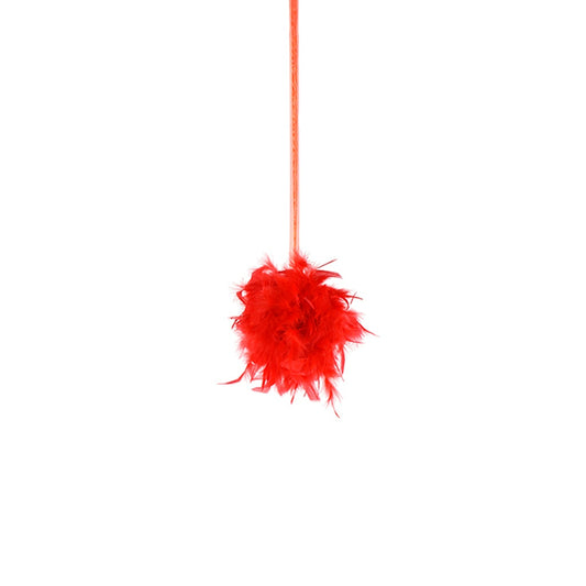 Chandelle Feather Pom Poms - Red - 6"