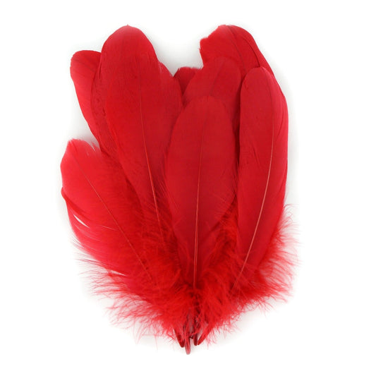 100pcs Red Goose Feathers 6-8 Inch for Crafts Wedding Party