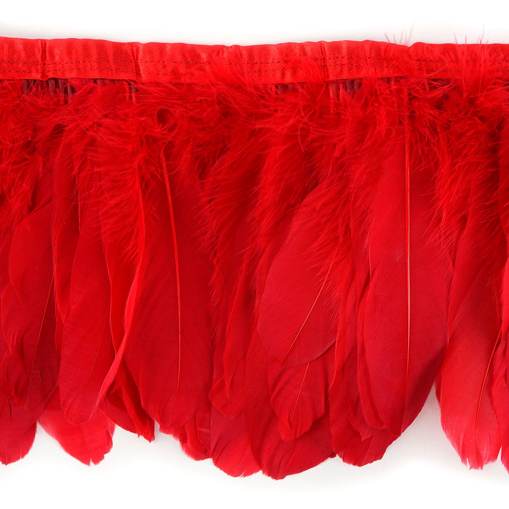 Parried Goose Pallet Feather Fringe Red