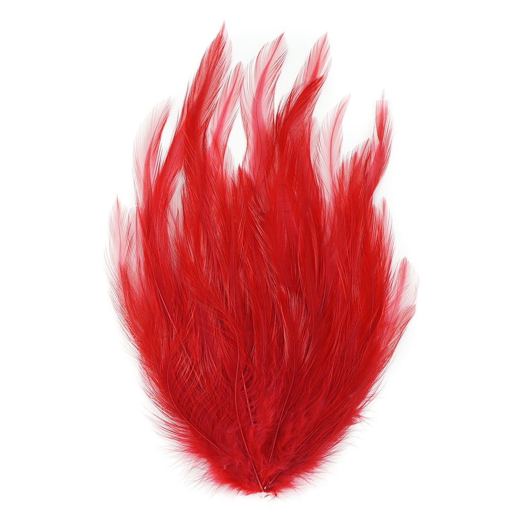 Hackle Feather Pad Dyed - Red