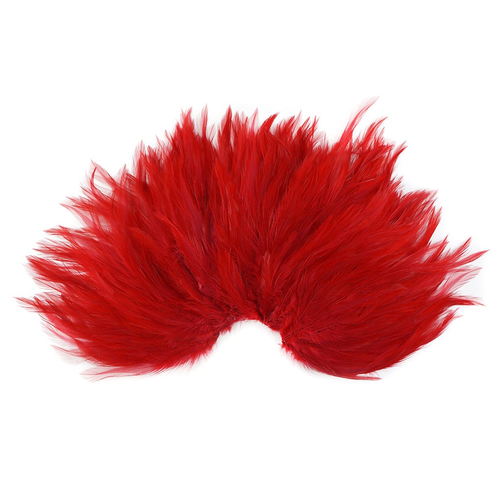 Feather Hackle Pads Dyed - Red
