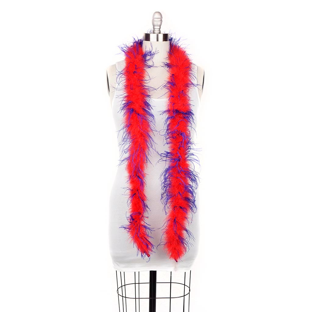 Marabou and Ostrich Feather Boa - Red/Regal