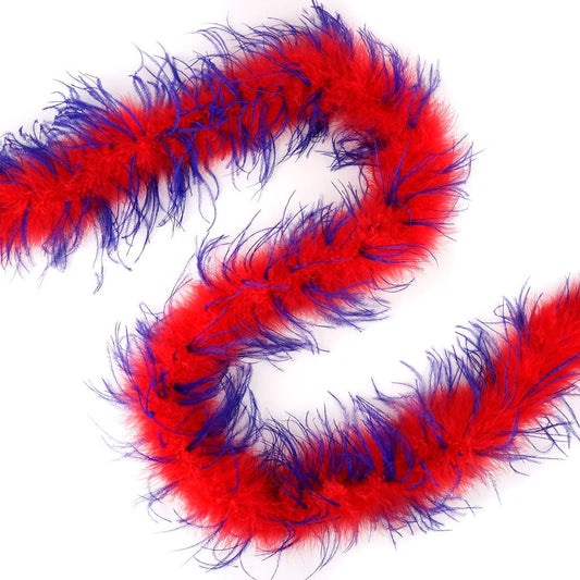Marabou and Ostrich Feather Boa - Red/Regal