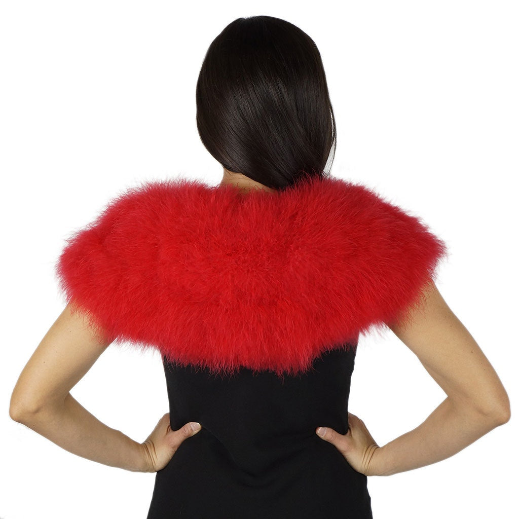 Red Faux Fur Shawl