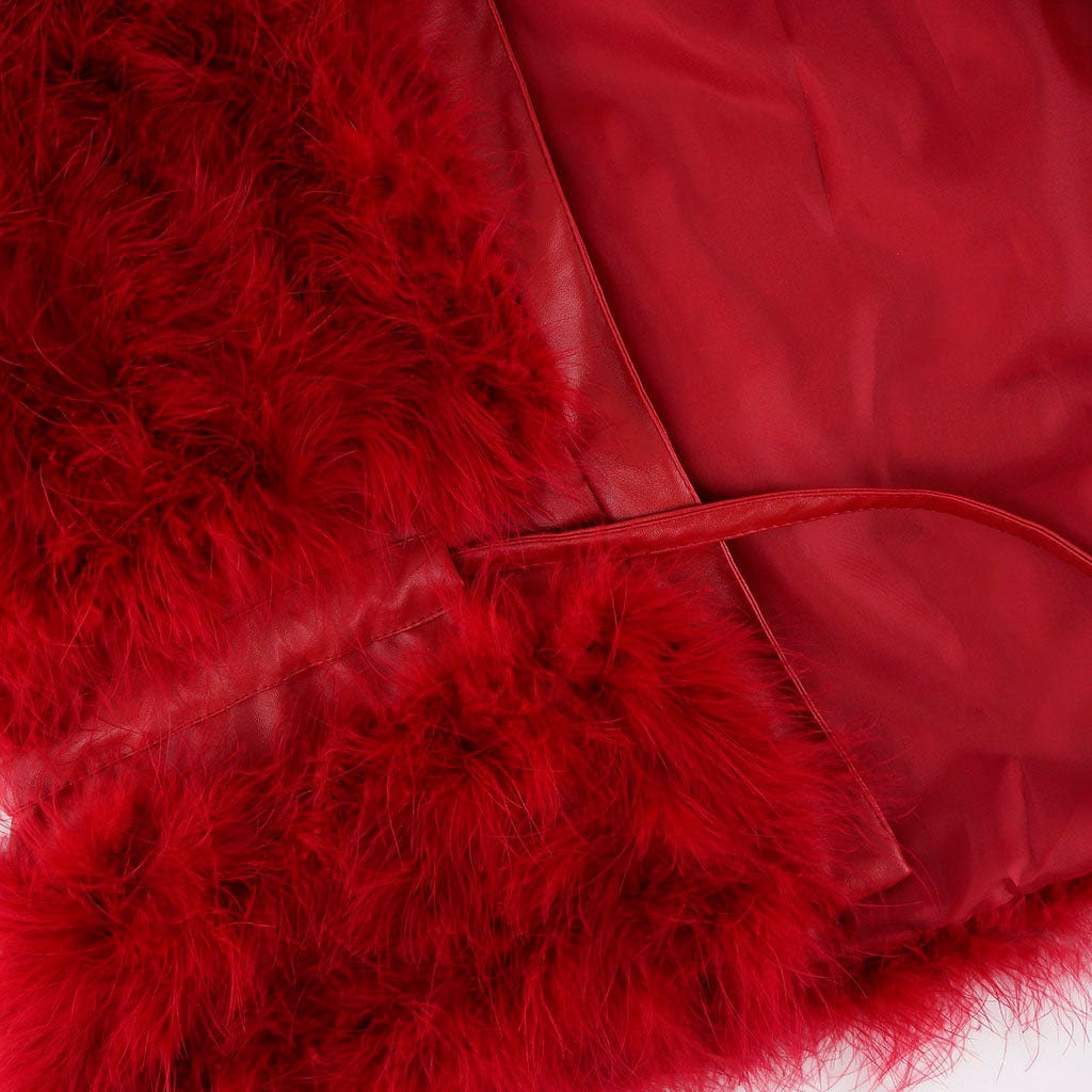 Marabou Jacket w/Cinch Belt Tango Red