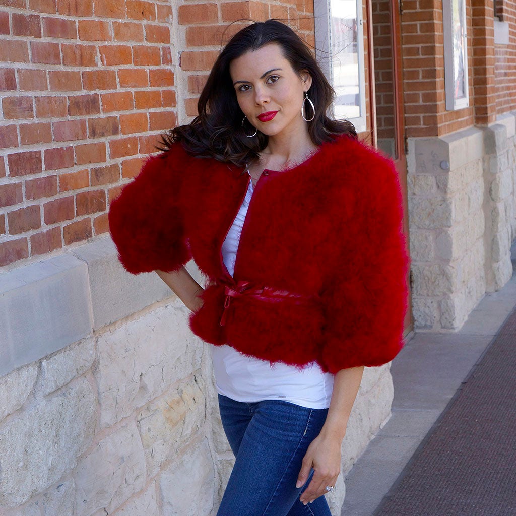 Marabou feather 2024 bolero jacket