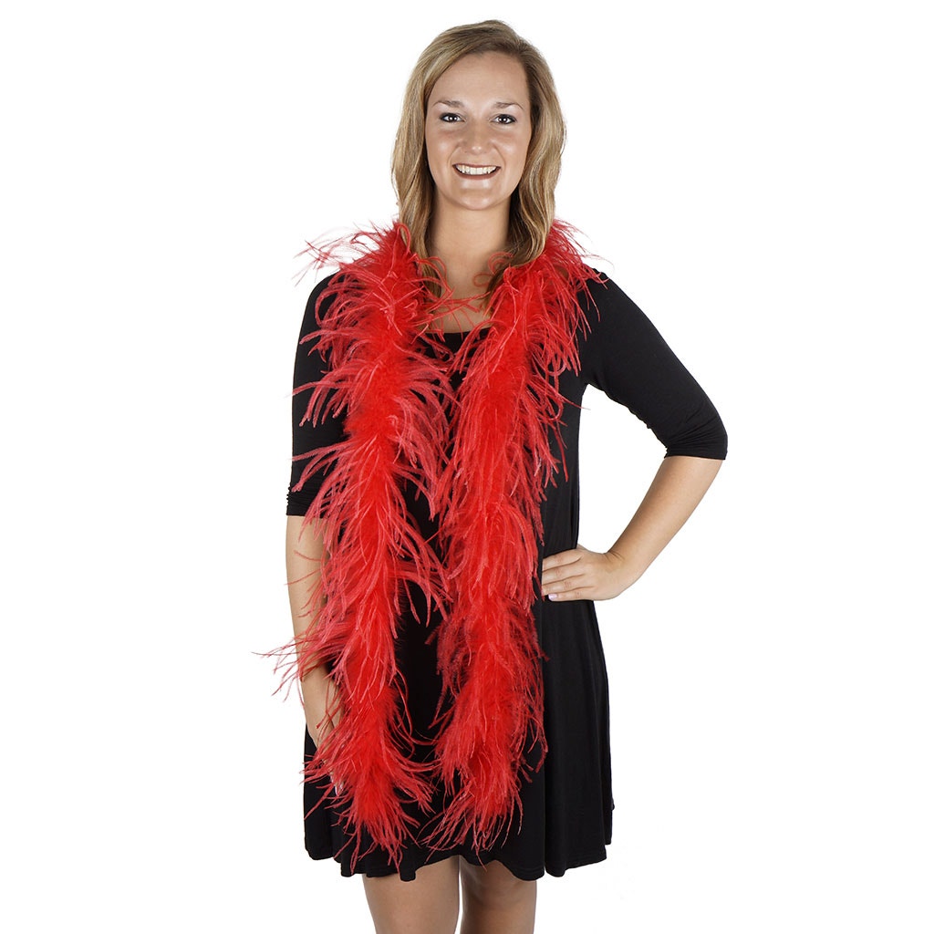 One Ply Ostrich Feather Boa - Red