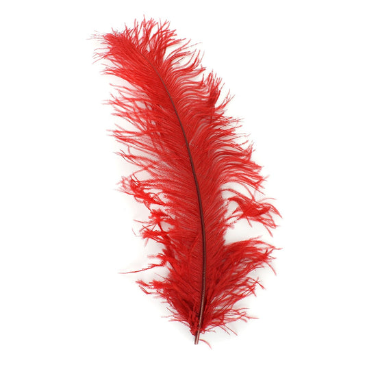 Ostrich Feathers-Damaged Drabs - Red