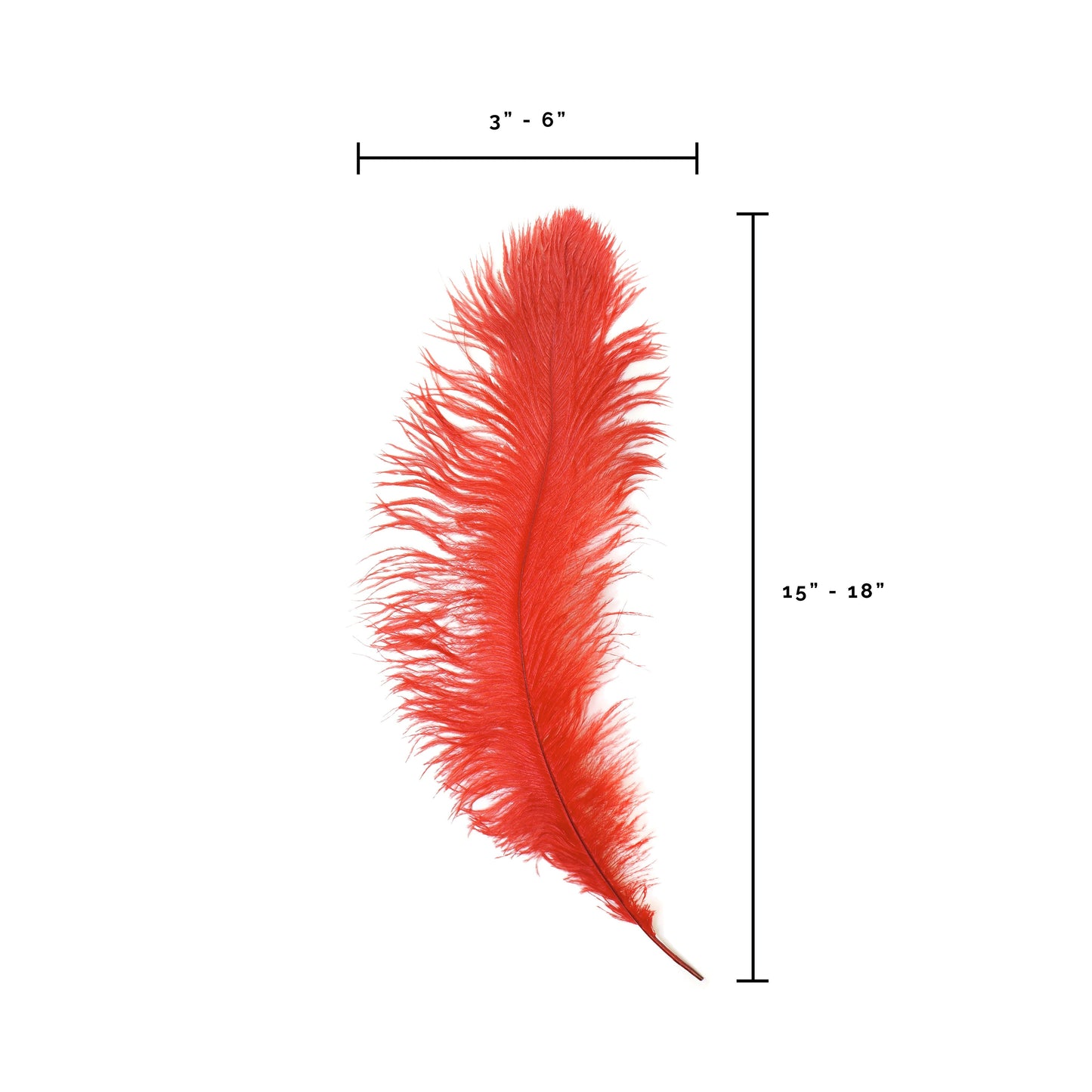 Ostrich Feathers-Narrow Drabs - Red
