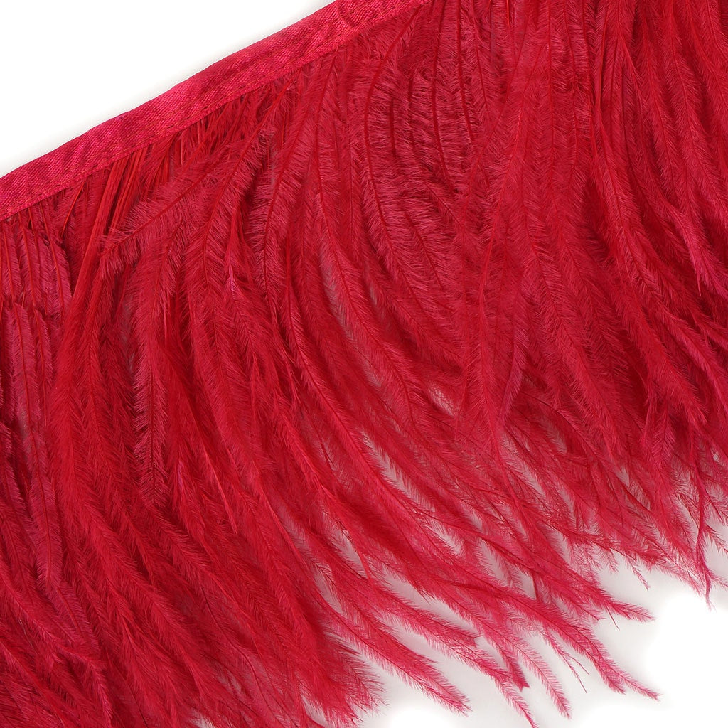 Ostrich Feather Fringe 2PLY - Tango Red