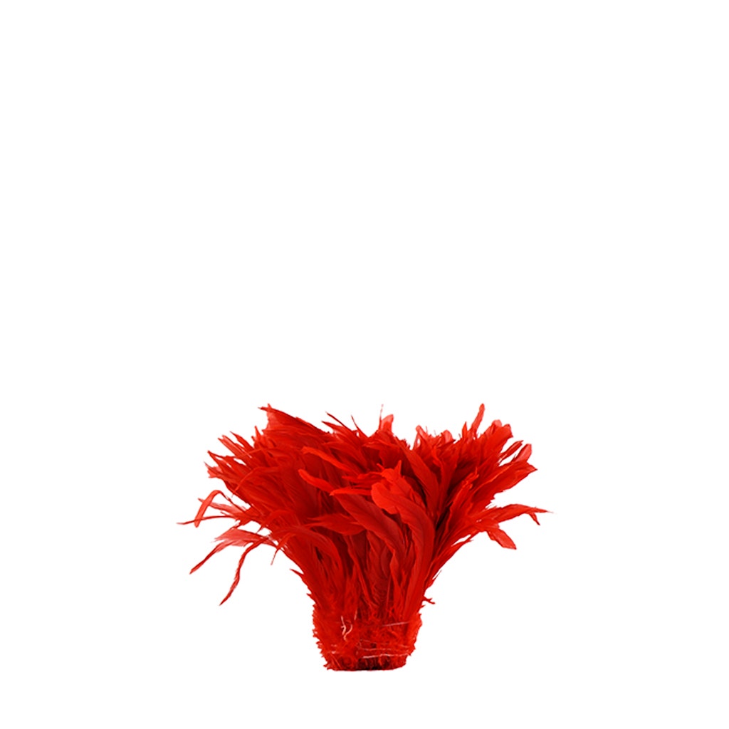 Rooster Coque Tails White-Dyed - Red