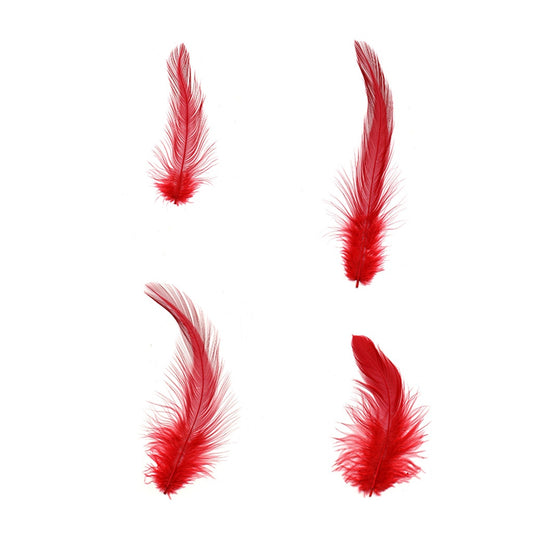 Rooster Hackle-White-Dyed - Red