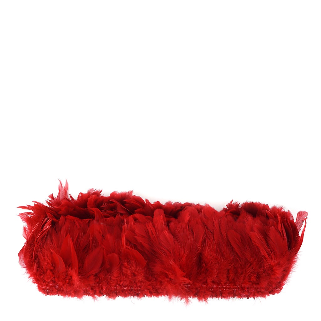 Rooster Schlappen-White-Dyed - Red