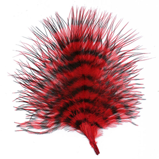 Turkey Marabou Stenciled - Red/Black