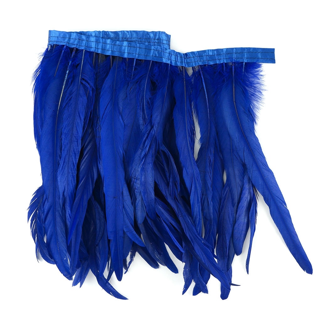 Bleach Dyed Coque Tail Fringe - 12-14" - Royal