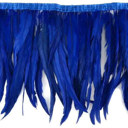 Bleach Dyed Coque Tail Fringe - 12-14" - Royal