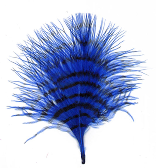 Turkey Marabou Stenciled - Royal/Black