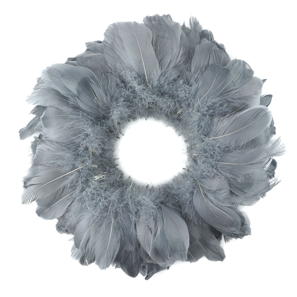Goose Coquille Feathers Dyed - Silver
