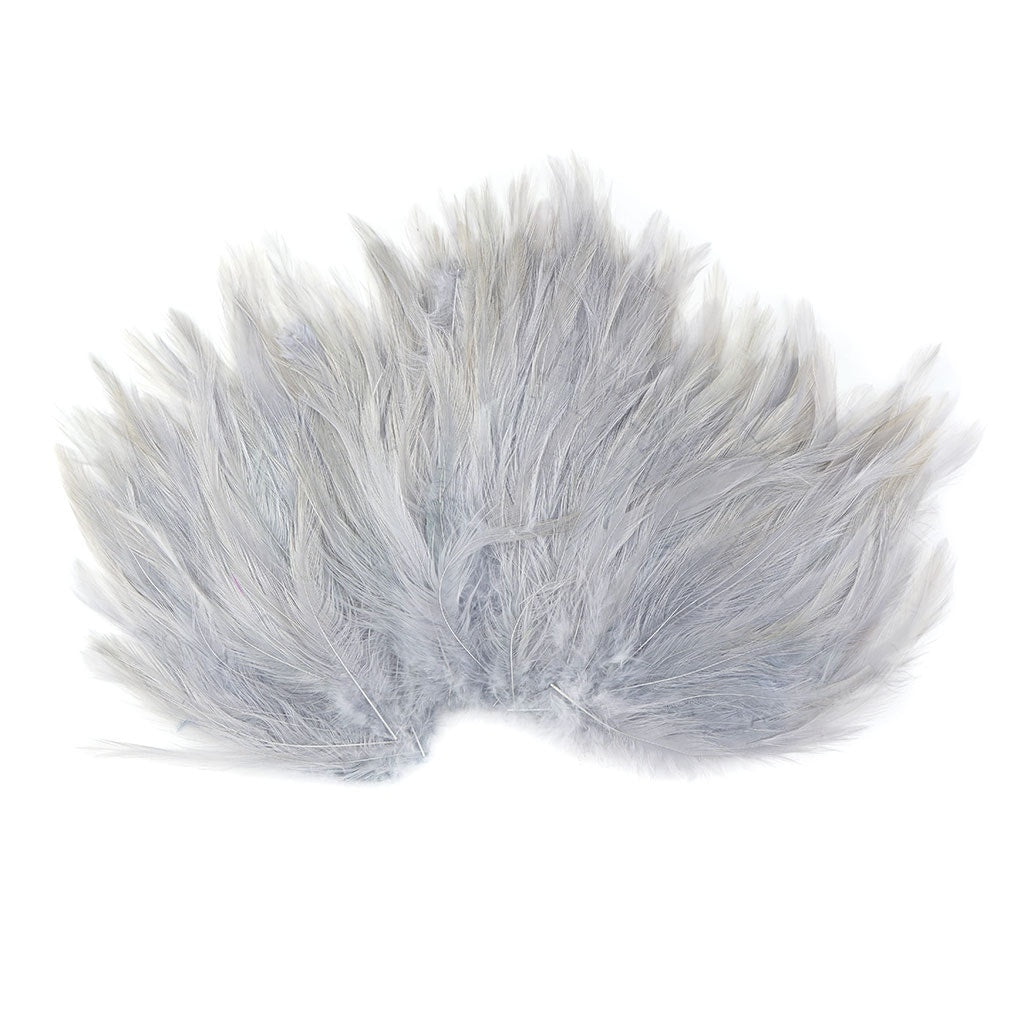 Feather Hackle Pads Dyed - Silver